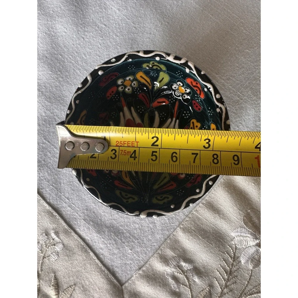 Turkish Handmade Hand Painted Mini Ceramic Pottery Bowl 3.25